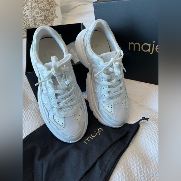 NEW Maje White DreamTomorrow Faster Trainer Sneaker Size 41 - Picture 16 of 16